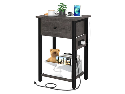 Yoobure 1-Drawer Nightstand with Charging Station