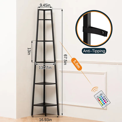 Yoobure 5-Tier Corner Shelf with LED