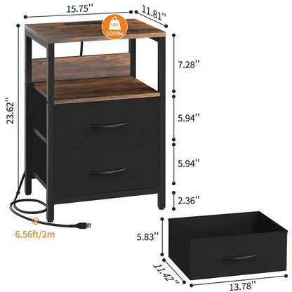 Yoobure 2-Drawer Nightstand