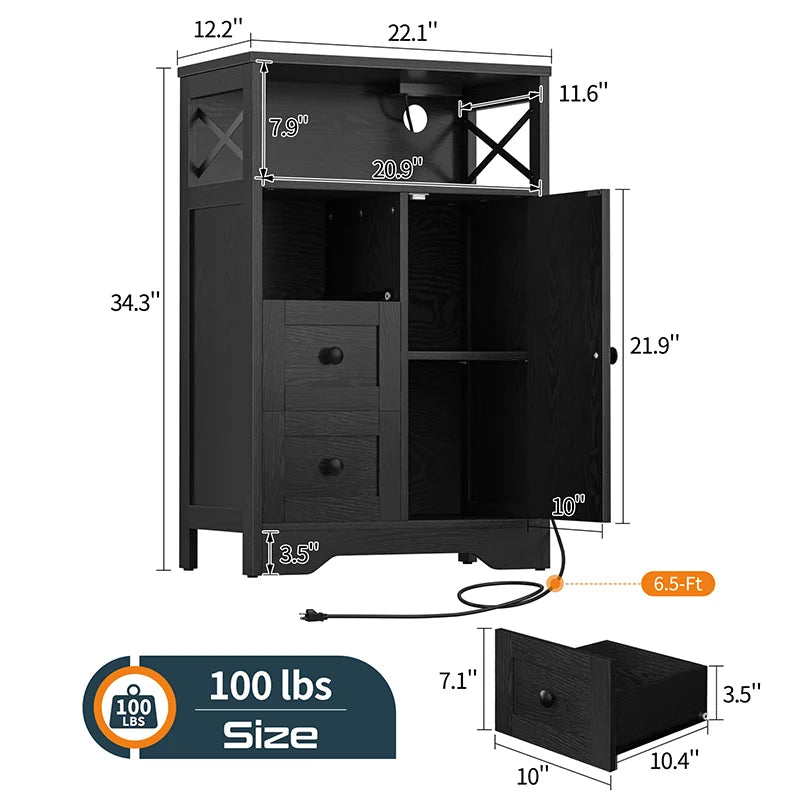 Yoobure Storage Cabinet with Doors and Shelves