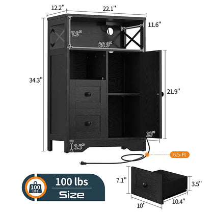 Yoobure Storage Cabinet with Doors and Shelves