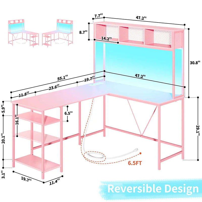 Yoobure L Shaped Computer Desk