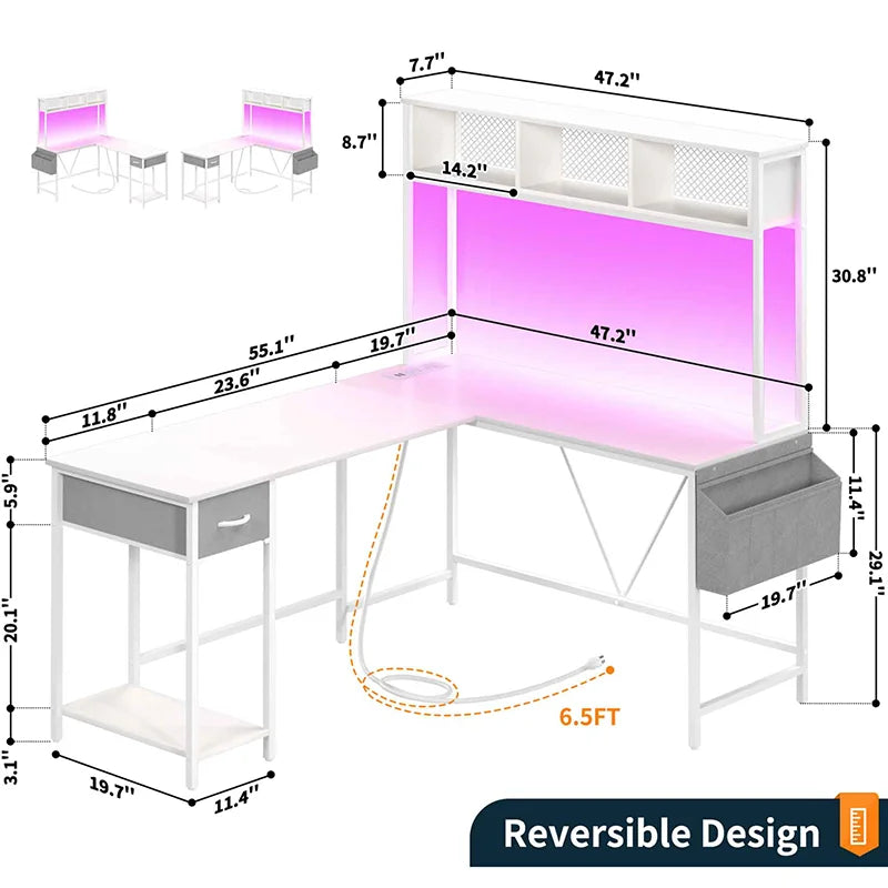 Yoobure L Shaped Computer Desk