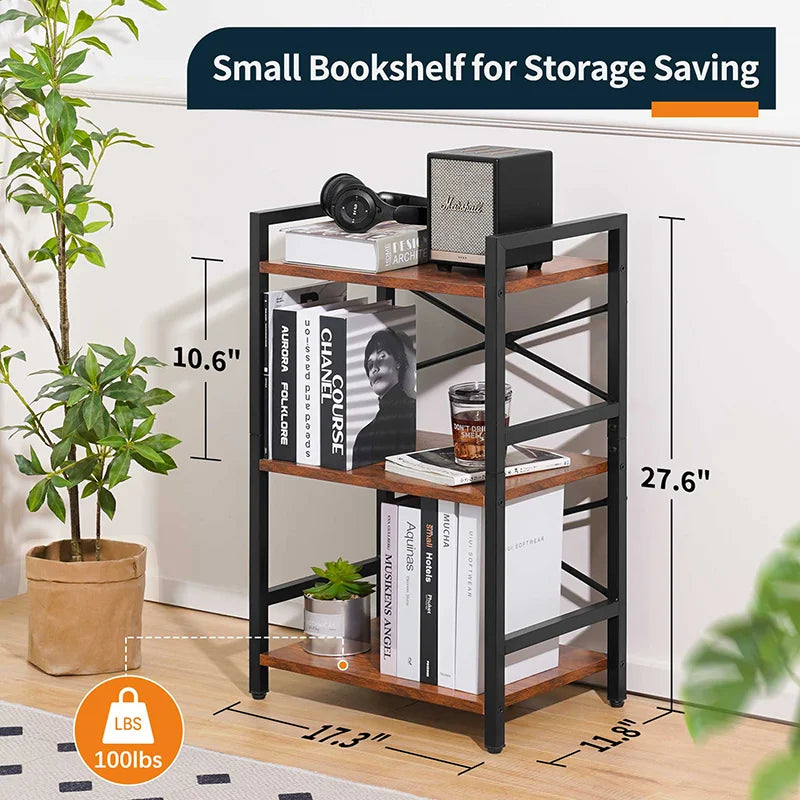 Yoobure 3-Tier Small Bookshelf