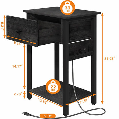 Yoobure Nightstand with 1 Wood Drawer