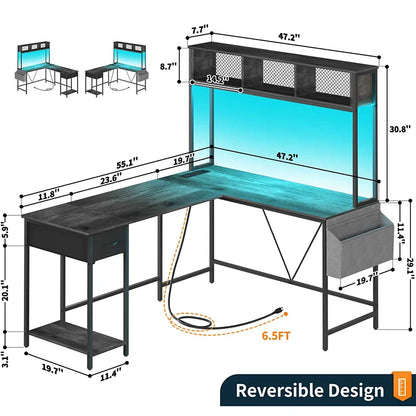 Yoobure L Shaped Computer Desk