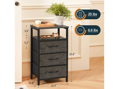 Yoobure 3-Drawers Nightstand with LED