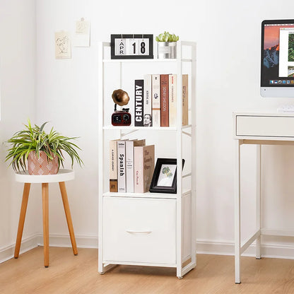 Yoobure 4-Tier Bookshelf with Drawer