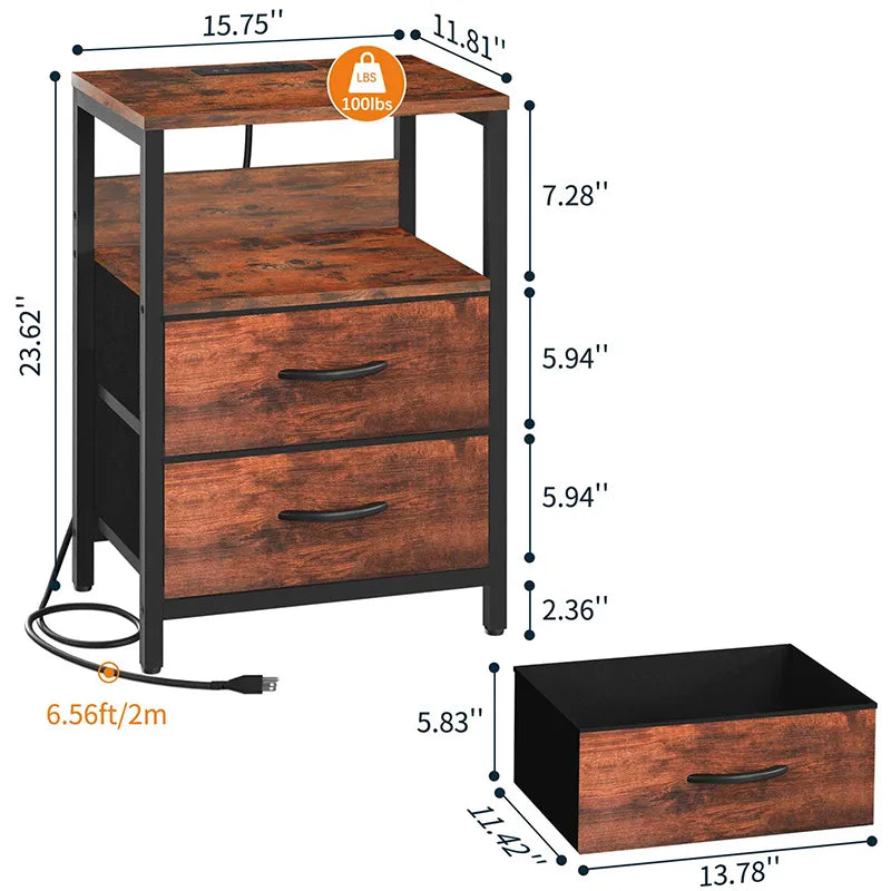 Yoobure 2-Drawer Nightstand