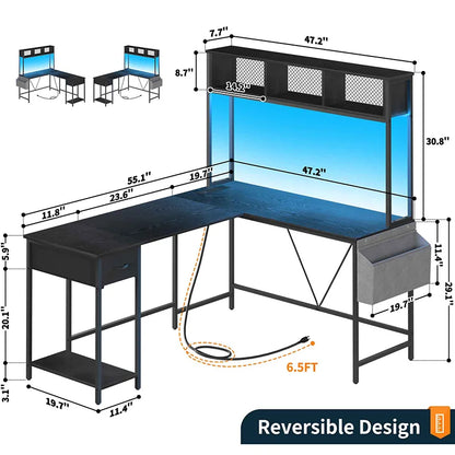 Yoobure L Shaped Computer Desk