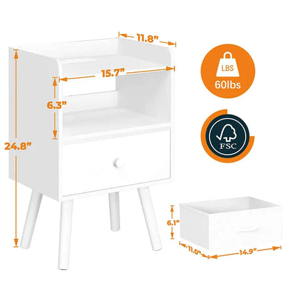 Yoobure Mordern 2-Tier Nightstand with LED