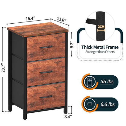 Yoobure 3-Drawer Beside Table