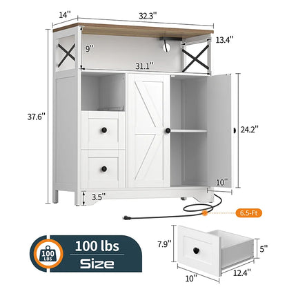 Yoobure Storage Cabinet with Doors and Shelves