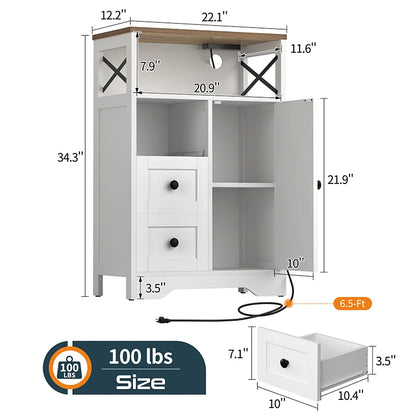 Yoobure Storage Cabinet with Doors and Shelves