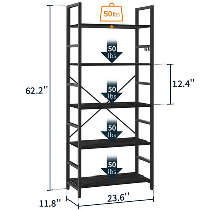 Yoobure 5-Tier Tall Bookshelf