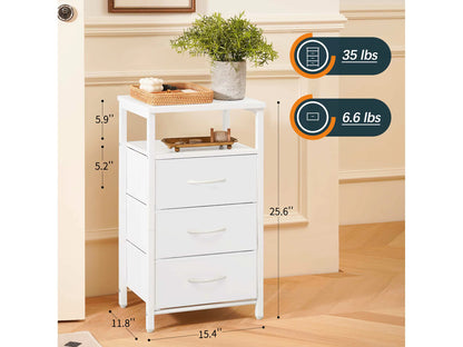 Yoobure 3-Drawers Nightstand with LED