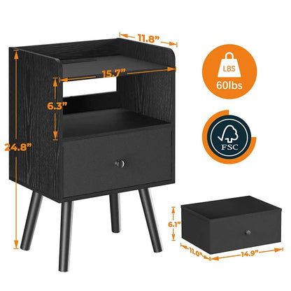 Yoobure Mordern 2-Tier Nightstand with LED