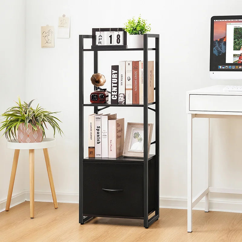 Yoobure 4-Tier Bookshelf with Drawer