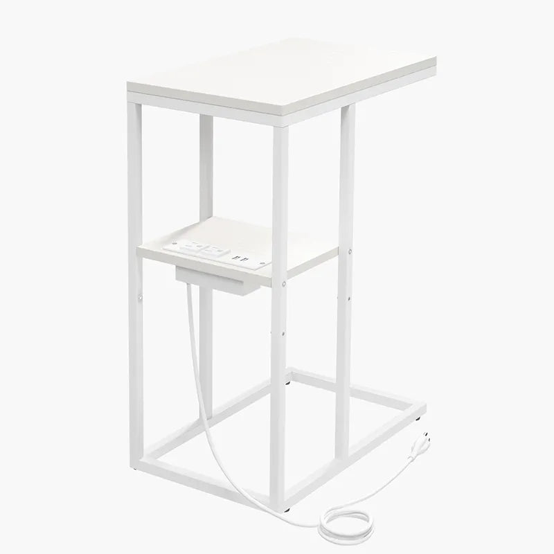 Yoobure LED C Shaped End Table with Charging Station