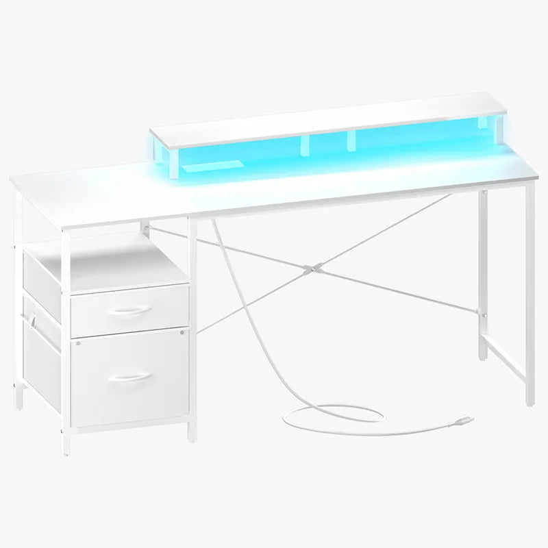 Yoobure 55.1 Inch 2-Drawer Computer Desk