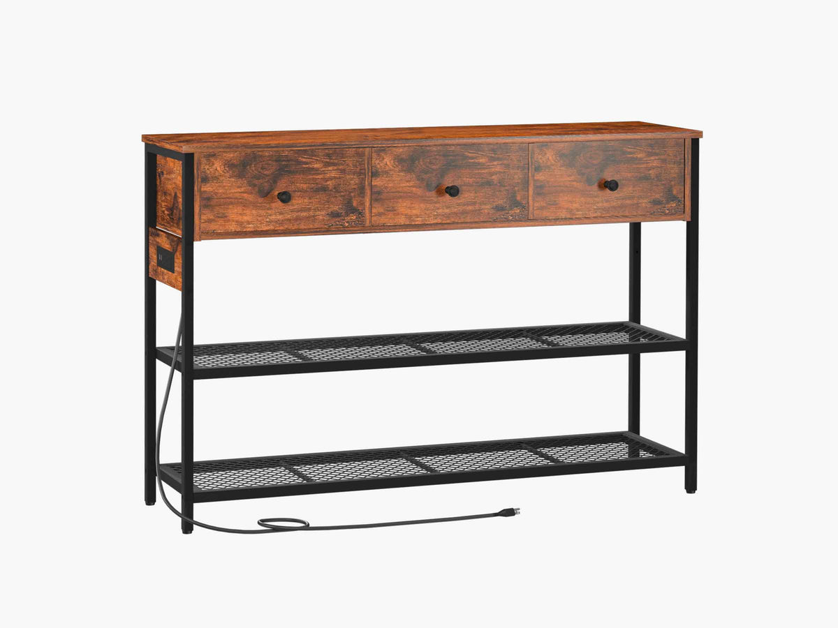 Yoobure 46.85 Inch Console Table with 3 Storage Drawers