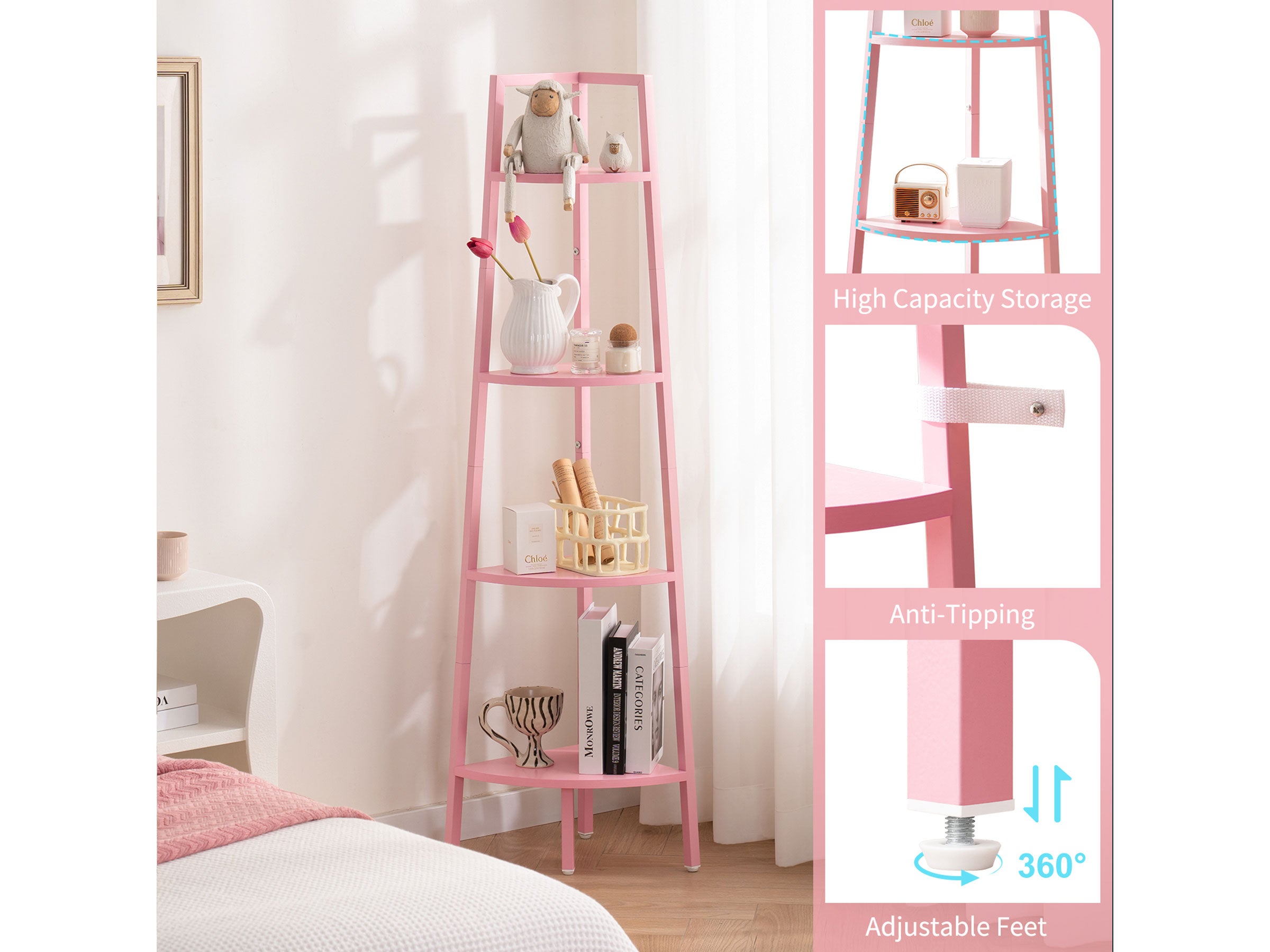 Yoobure 4-Tier Corner Shelf