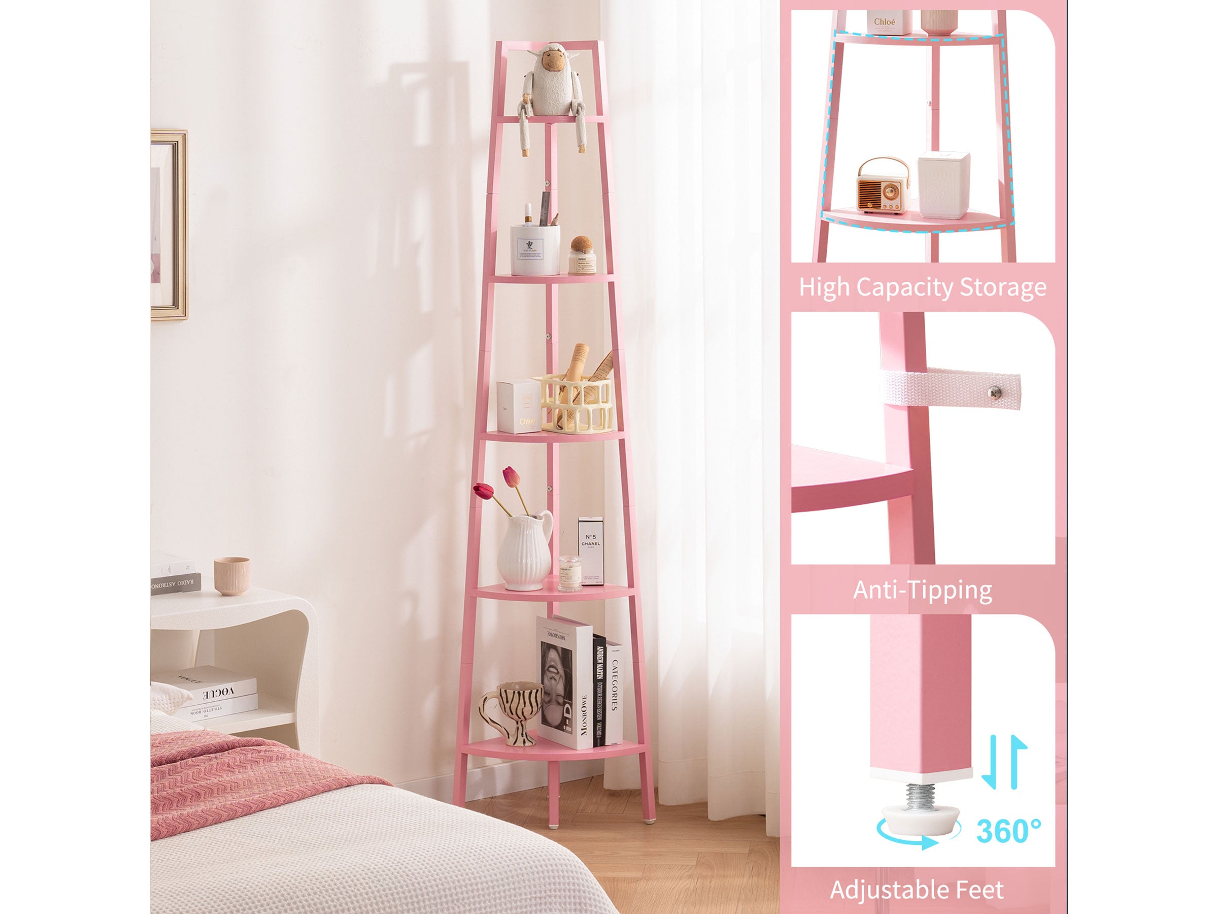 Yoobure 5-Tier Corner Shelf