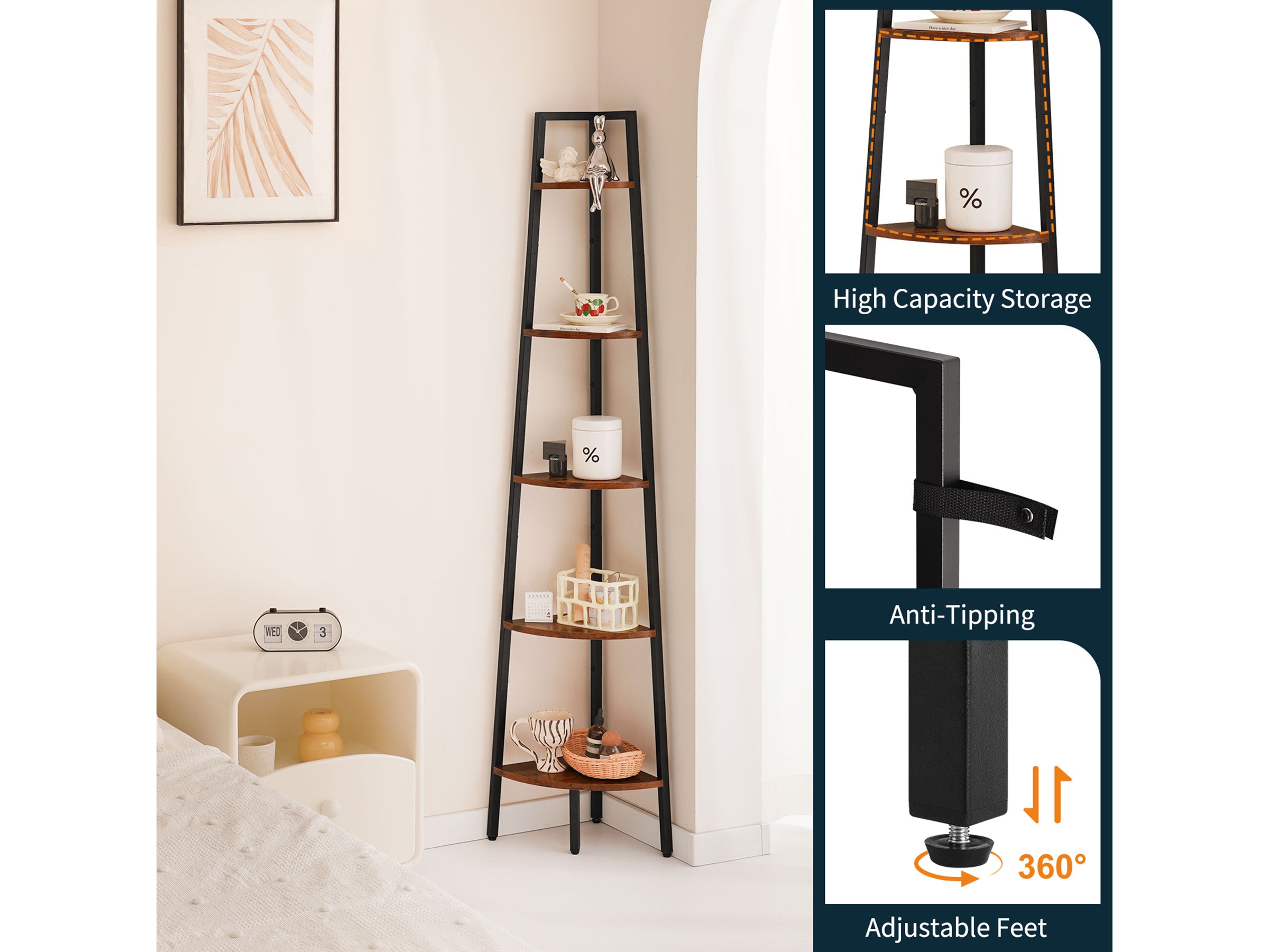 Yoobure 5-Tier Corner Shelf