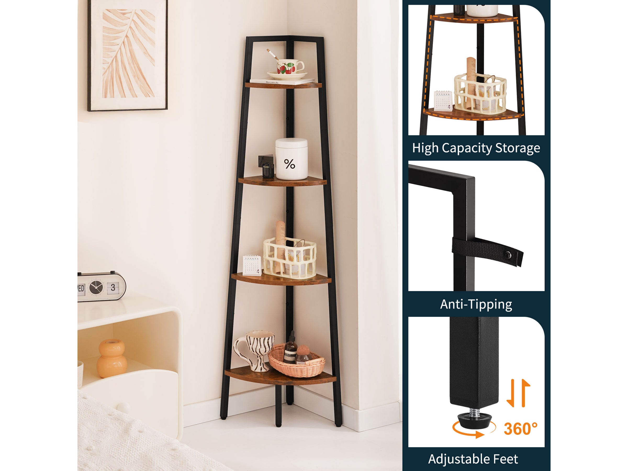 Yoobure 4-Tier Corner Shelf