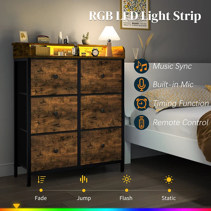 Yoobure 6 Drawers Stand with LED