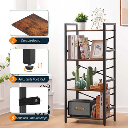 Yoobure 4-Tier Small Bookshelf