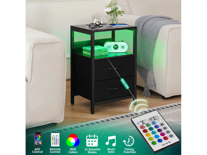 Yoobure 2-Drawers Nightstand with LED