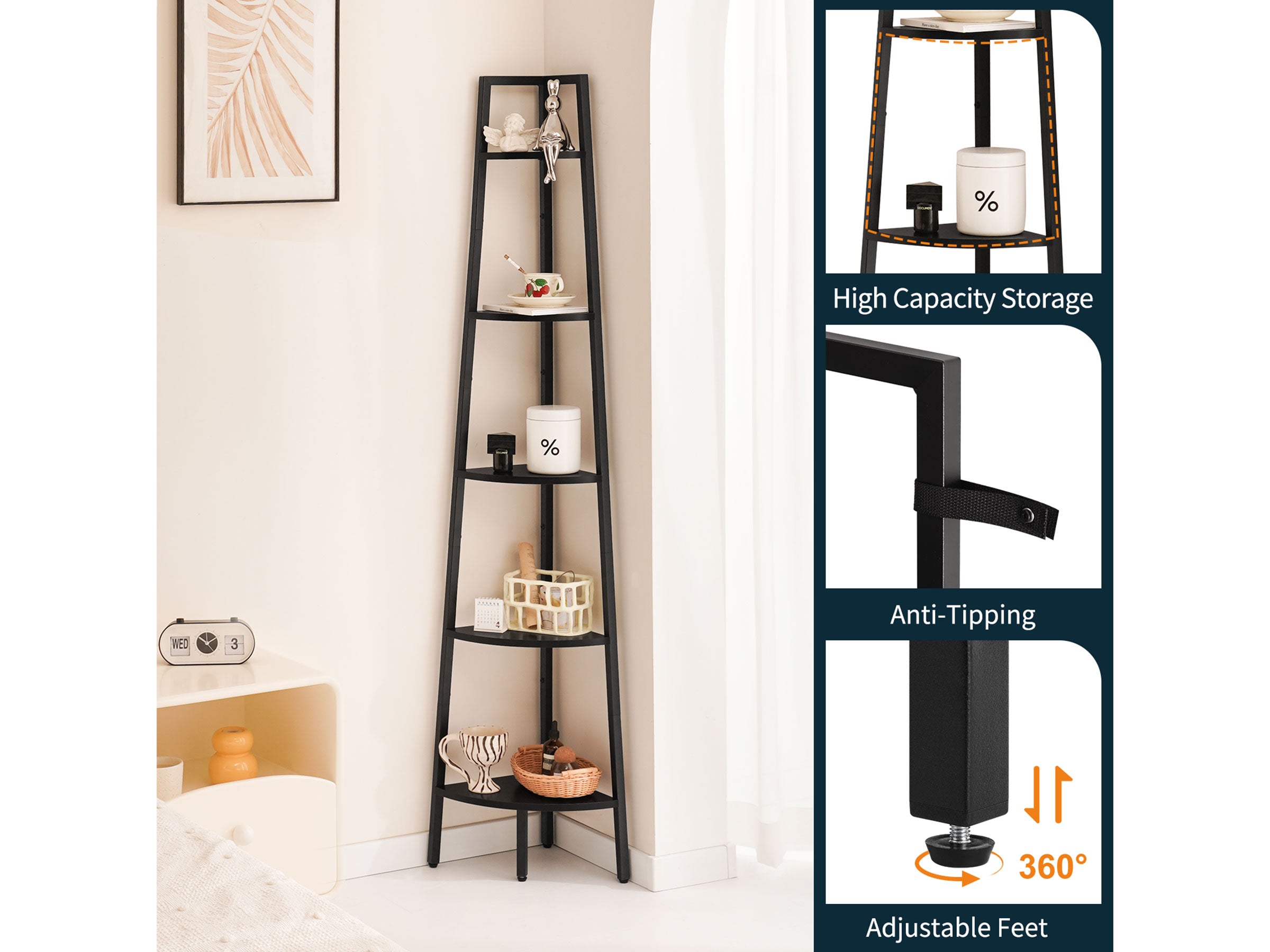 Yoobure 5-Tier Corner Shelf