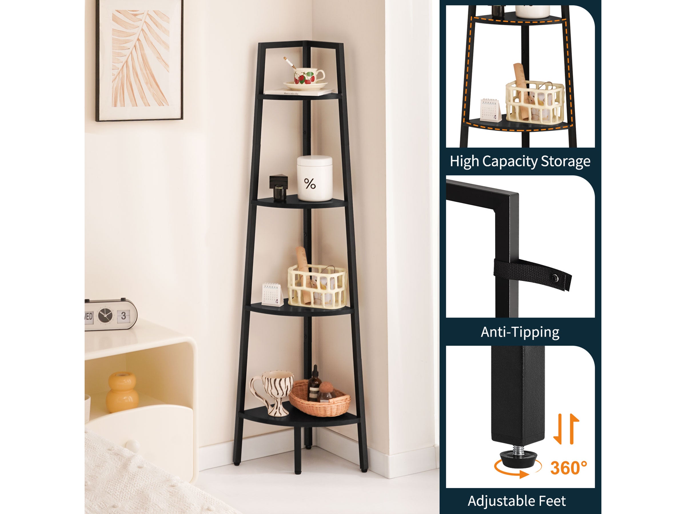 Yoobure 4-Tier Corner Shelf