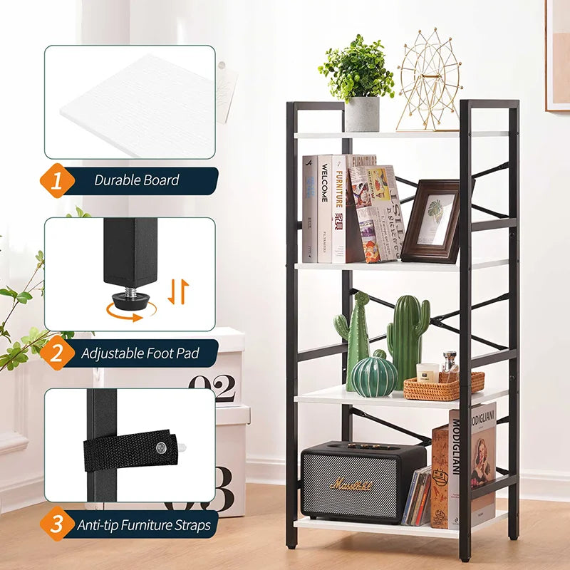 Yoobure 4-Tier Small Bookshelf