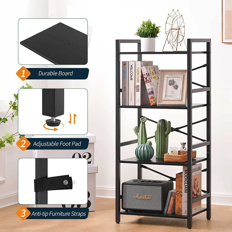 Yoobure 4-Tier Small Bookshelf