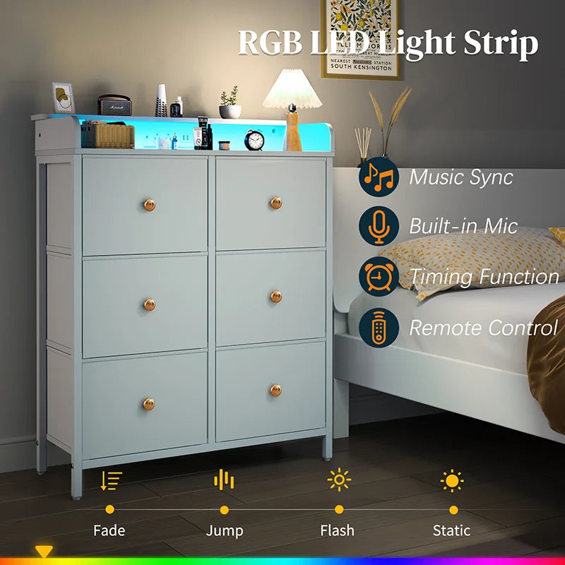 Yoobure 6 Drawers Stand with LED