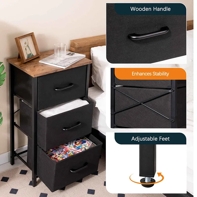 Yoobure 3-Drawer Beside Table