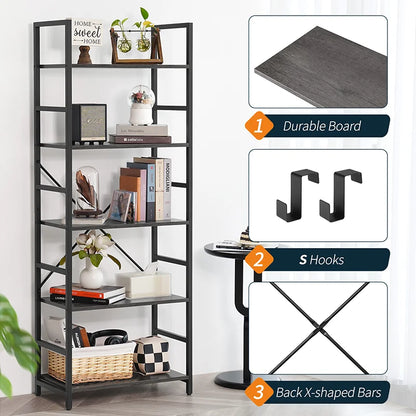 Yoobure 5-Tier Tall Bookshelf