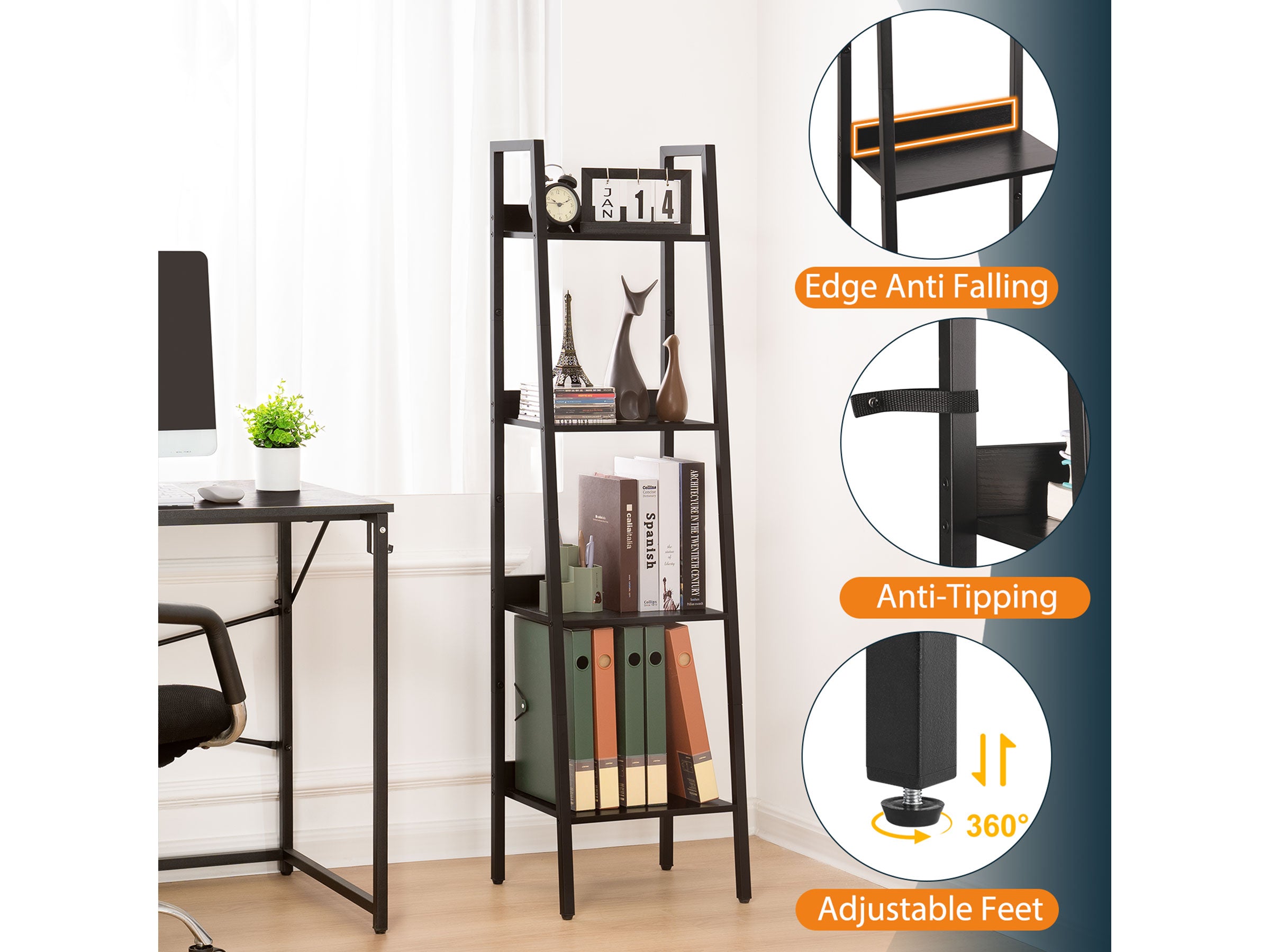 Yoobure 4-Tier Ladder Shelf