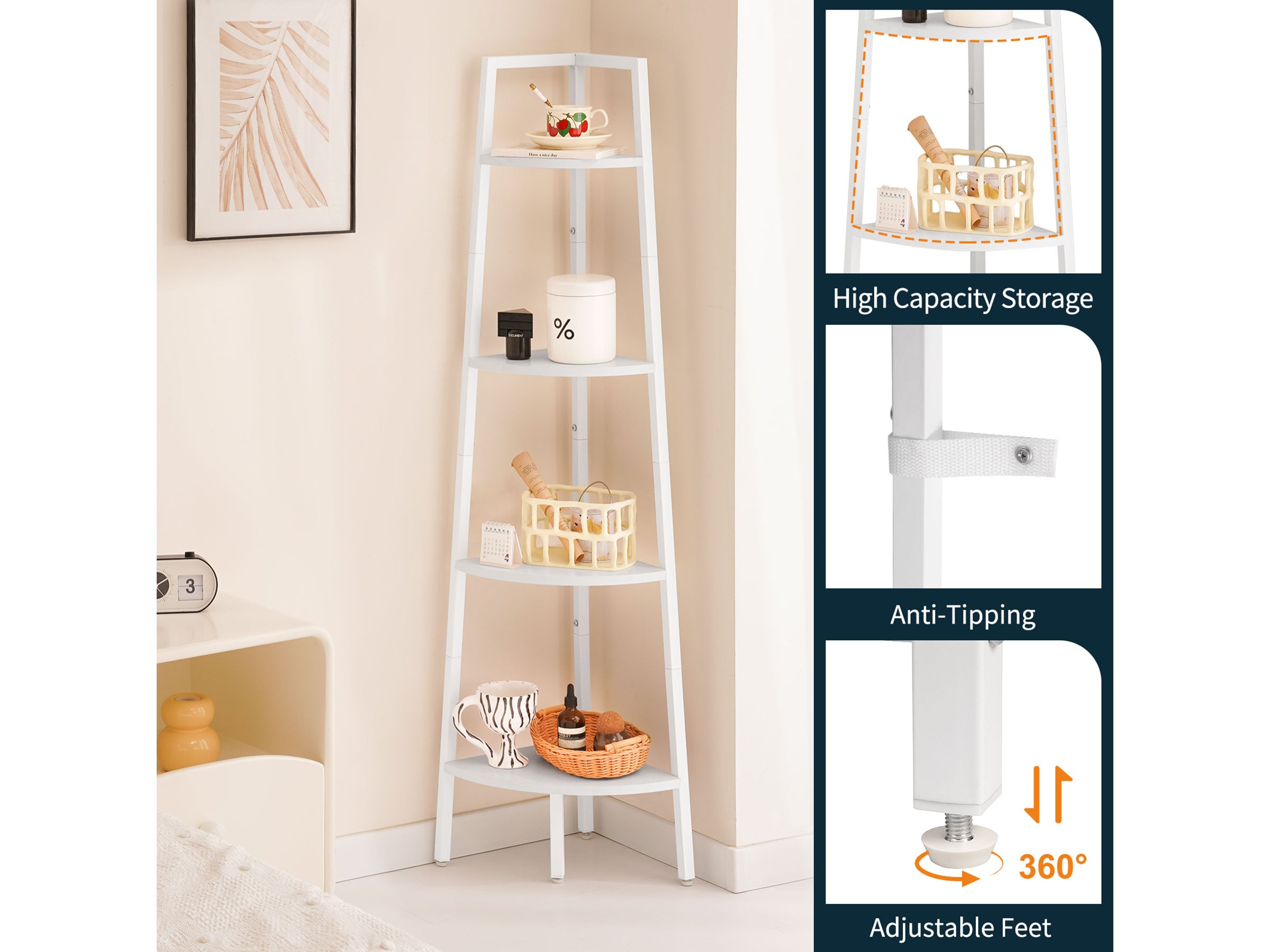 Yoobure 4-Tier Corner Shelf