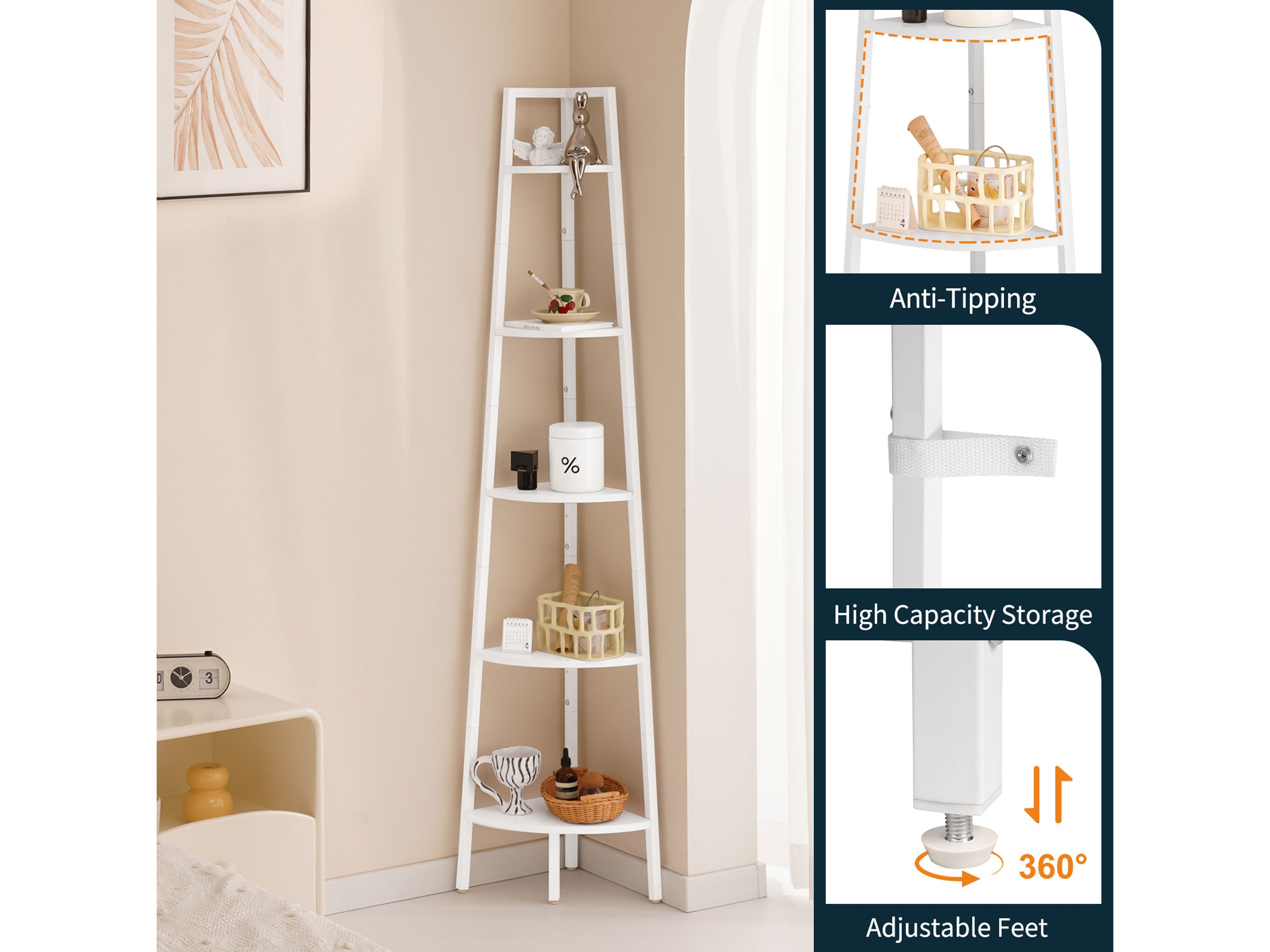 Yoobure 5-Tier Corner Shelf