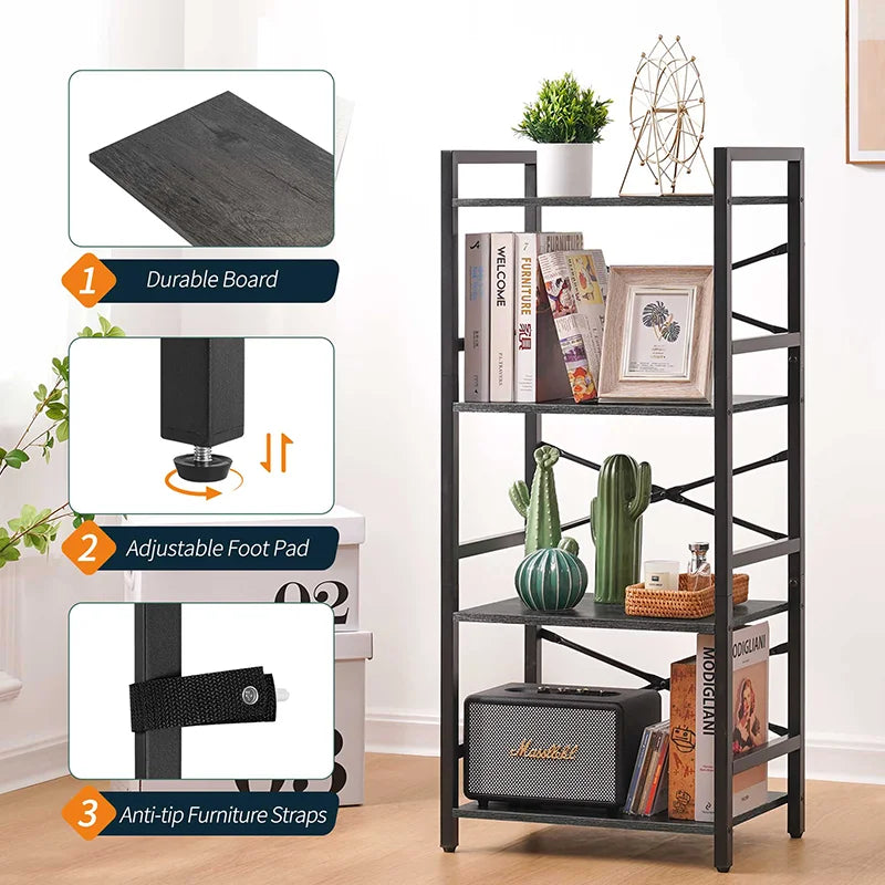 Yoobure 4-Tier Small Bookshelf