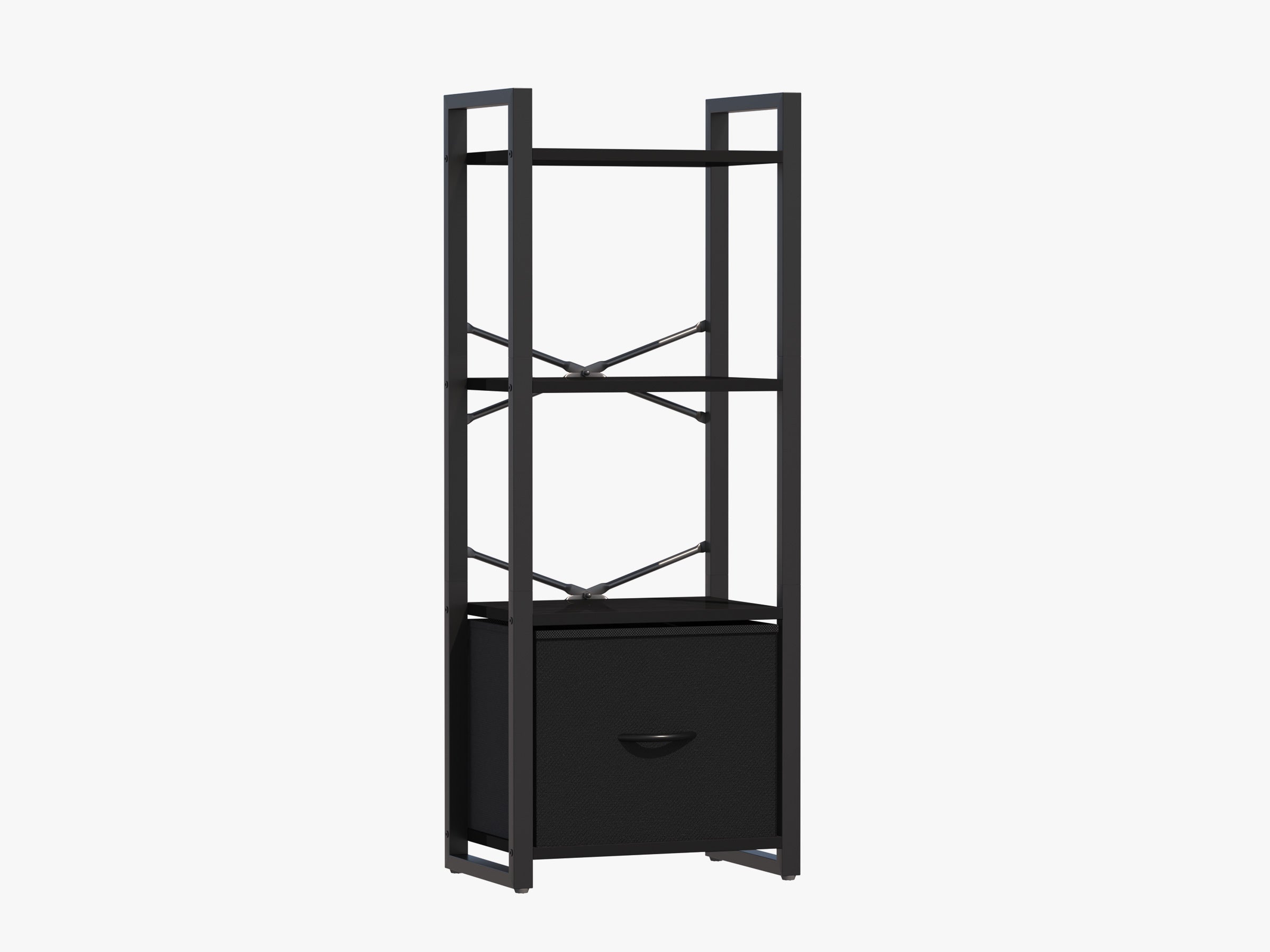 Black Yoobure 4-Tier Bookshelf with one Drawer