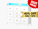 White Yoobure Dresser for Bedroom with 10 Storage Drawers