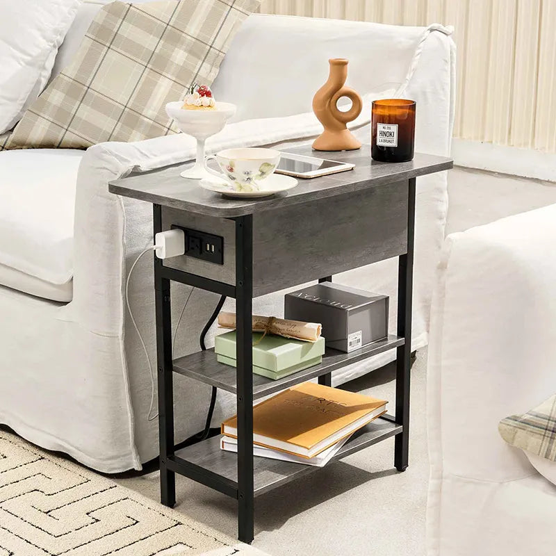 Yoobure Flip Top End Table with Charging Station