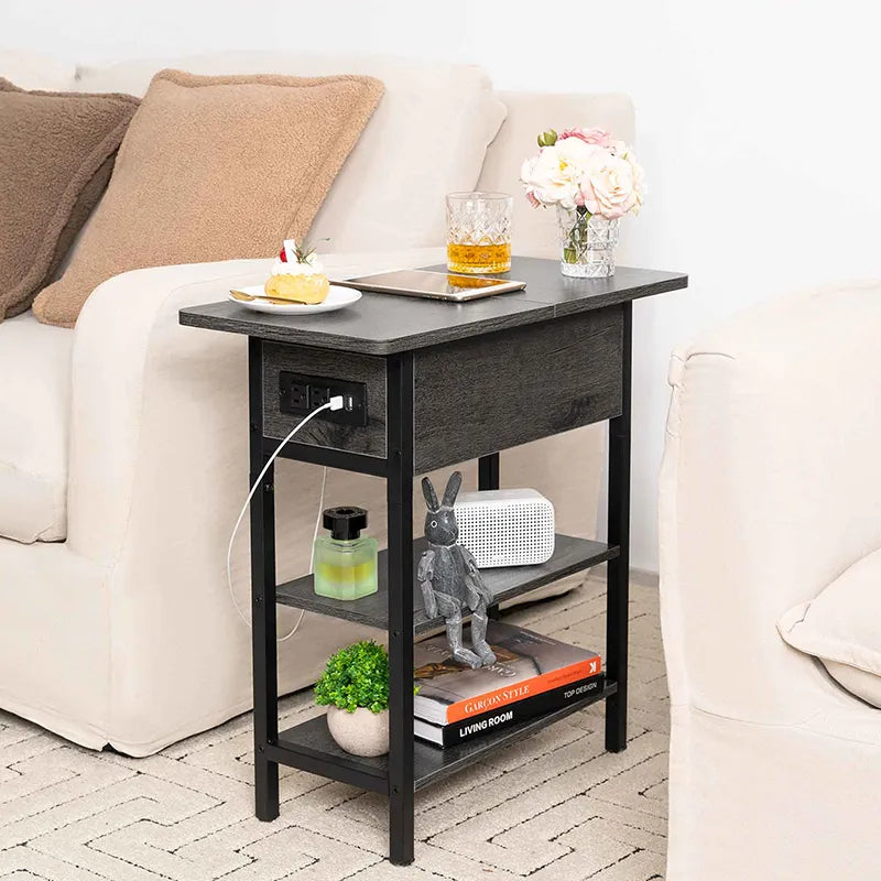 Yoobure Flip Top End Table with Charging Station