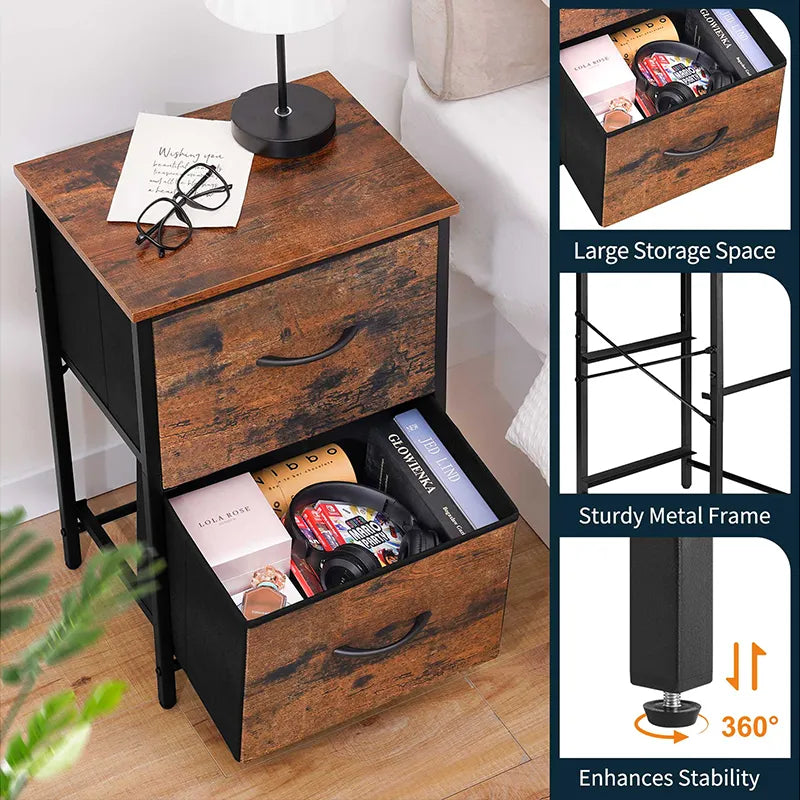 Yoobure 2-Drawer Nightstand Set of 2