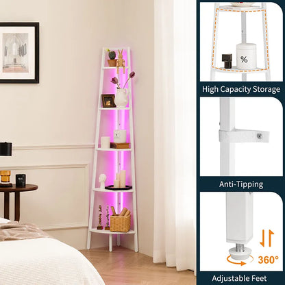 Yoobure 5-Tier Corner Shelf with LED