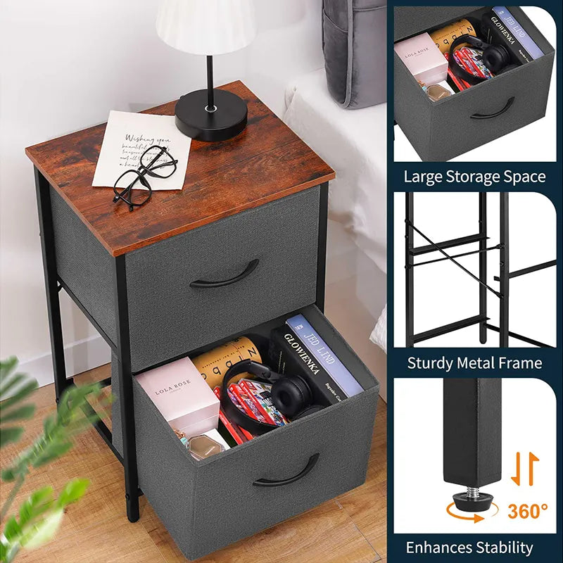 Yoobure 2-Drawer Nightstand Set of 2